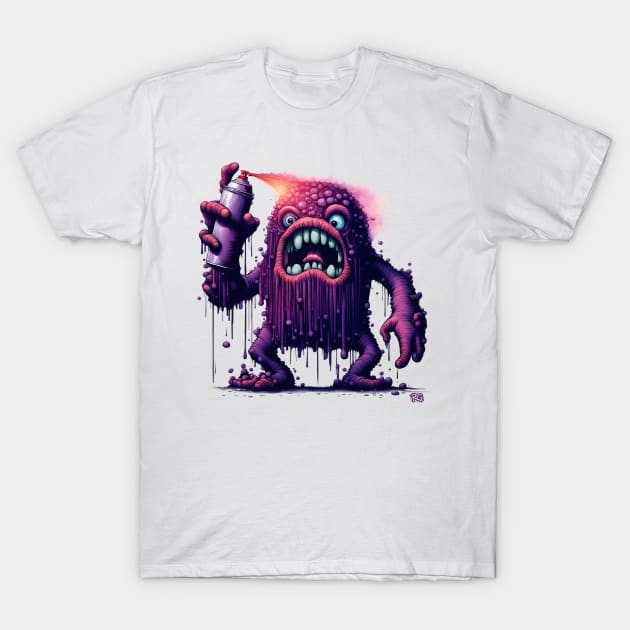 Spray Paint Monster - Graffiti Street Art T-Shirt by Ravenglow